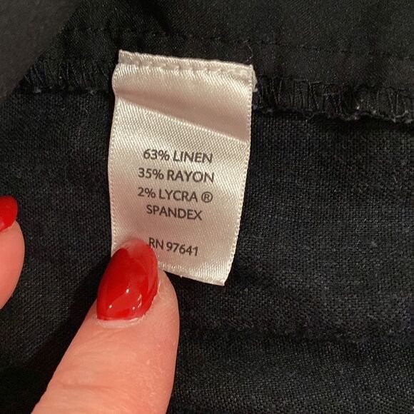 J. Jill stretch black linen blend lightweight pants 16P - Picture 6 of 11